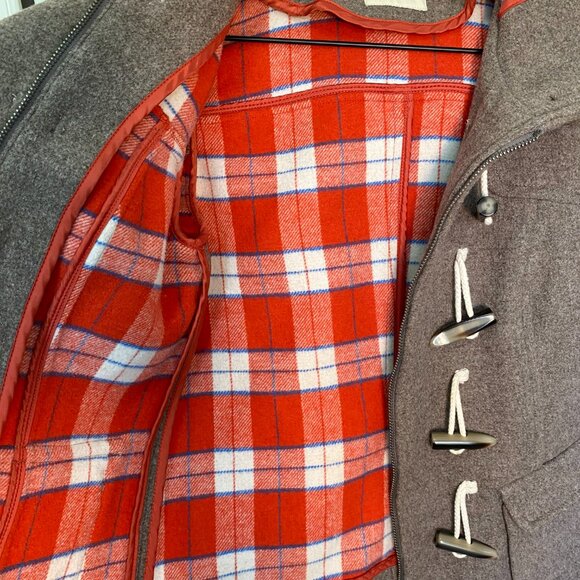 Old Navy Women's Wool Blend Brown Hooded Coat with Toggle Closure Size XS - Picture 3 of 9